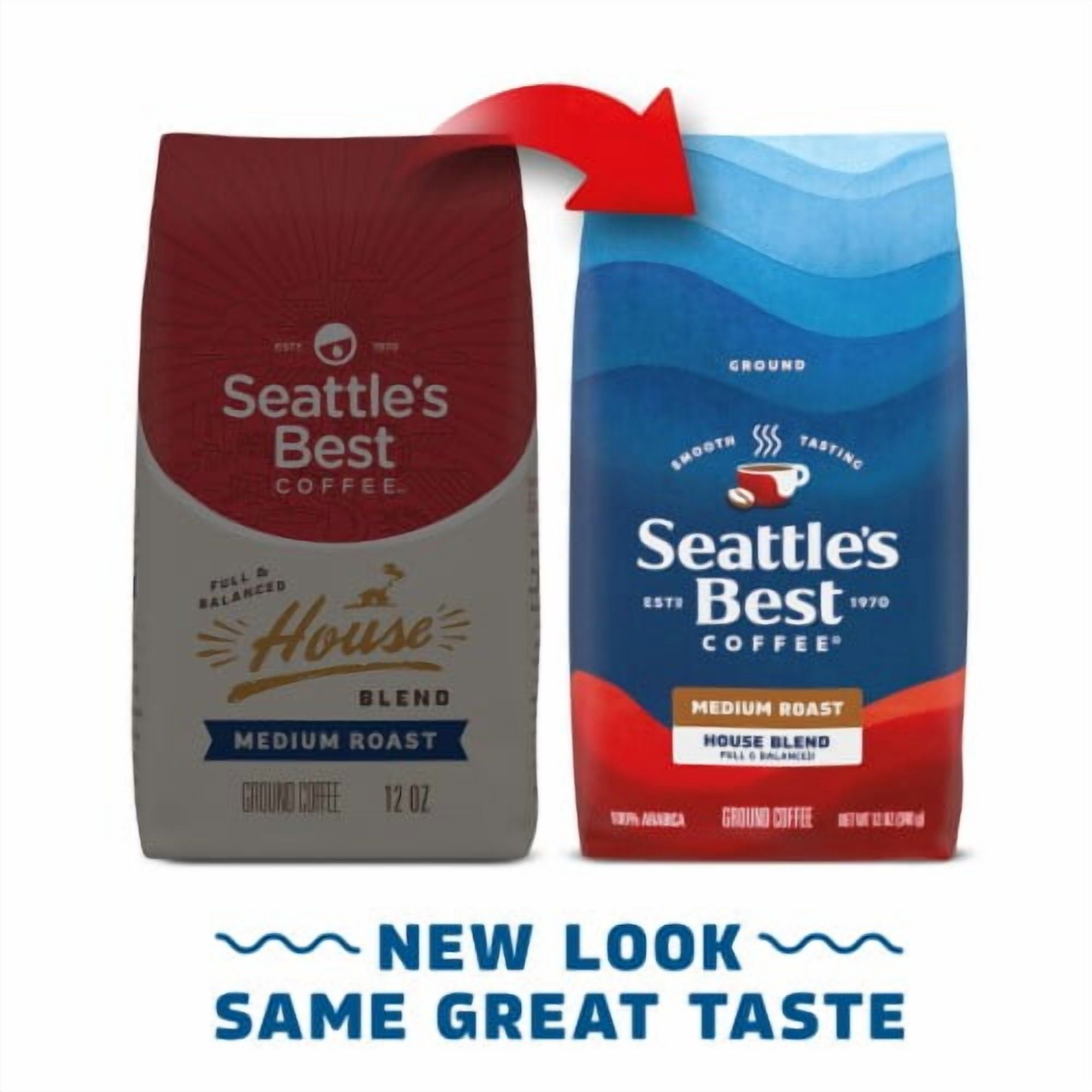 Pack of 2 - Seattle's Best Coffee House Blend Medium Roast Ground Coffee 12 oz Packaging May Vary