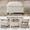 thumbnail image 4 of COPIAE 108" L Shaped Modular Sectional Cloud Couch with Ottoman, Snap-on Easy Installation 3 Seater Deep Seat Sofa With Storage Bag and Coffee Table for Living Room, Corduroy, Beige, 4 of 17