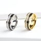 thumbnail image 2 of Anillo de titanio Qarigey Joyería Moda Carburo Boda Dorado 8 # Type3 NO3, 2 of 6