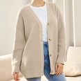 thumbnail image 3 of Women's Cardigan Open Front Oversized Button Lightweight Sweaters V Neck Loose Cardigans Knit Outwear Lightweight Knitted Sweater Tops, 3 of 7