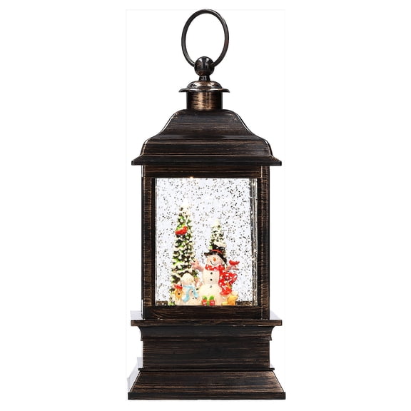 Light-Up Snowman Square Water Lantern Christmas Decoration, Multicolor, 9", by Holiday Time