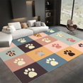 thumbnail image 2 of Area Rug 7x8 ft Cartoon Animal Footprints Living Room Non-Slip Rug, 3D Print Floor Carpet, Soft Large Area Rugs for Bedroom Dining Room Kitchen, Washable Low-Pile Rug, 2 of 7