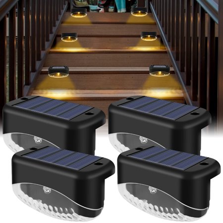 

Sutowe Solar Deck Lights Outdoor IP65 Waterproof Solar Step Light Warm Light Powered Decorative for Walkway Backyard Railing 1LED