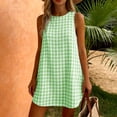 thumbnail image 2 of QQZ Summer Dresses for Women Cotton Casual Maxi Dress Beach Vacation Long Sundresses Plaid Striped, 2 of 9