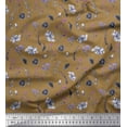 thumbnail image 1 of Soimoi Georgette Viscose Fabric Leaves,Bell & Cosmos Floral Print Fabric by Yard 42 Inch Wide, 1 of 1