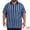 Blue, variant on DARING DIVA Men's Big Tall Colorblock Striped Short Sleeve Button-Down Shirt XL Black