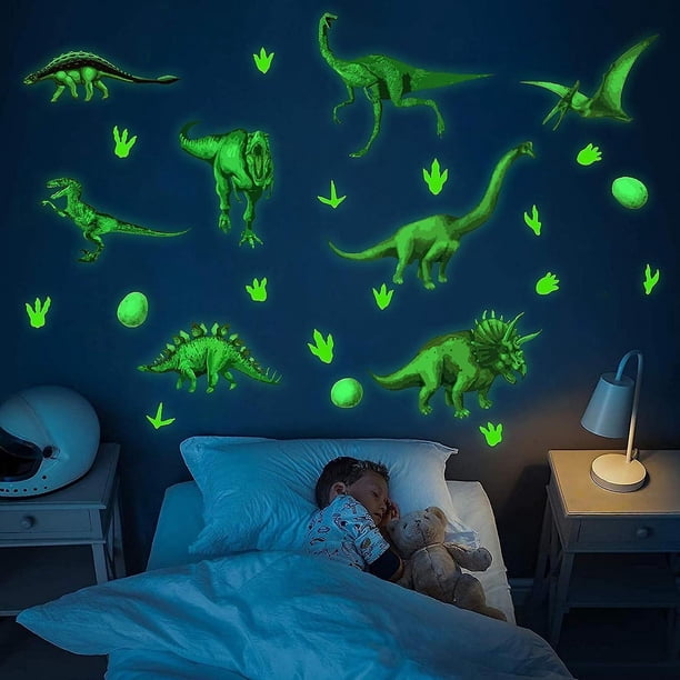 Calcomanía de pared para niños YONGSHENG con dinosaurio luminoso pegatina de guardería