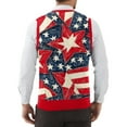 thumbnail image 5 of Men's Patriotic Star Stripes Sleeveless V-Neck Tank Top American Flag Inspired Knitwear For Celebrations, 5 of 5