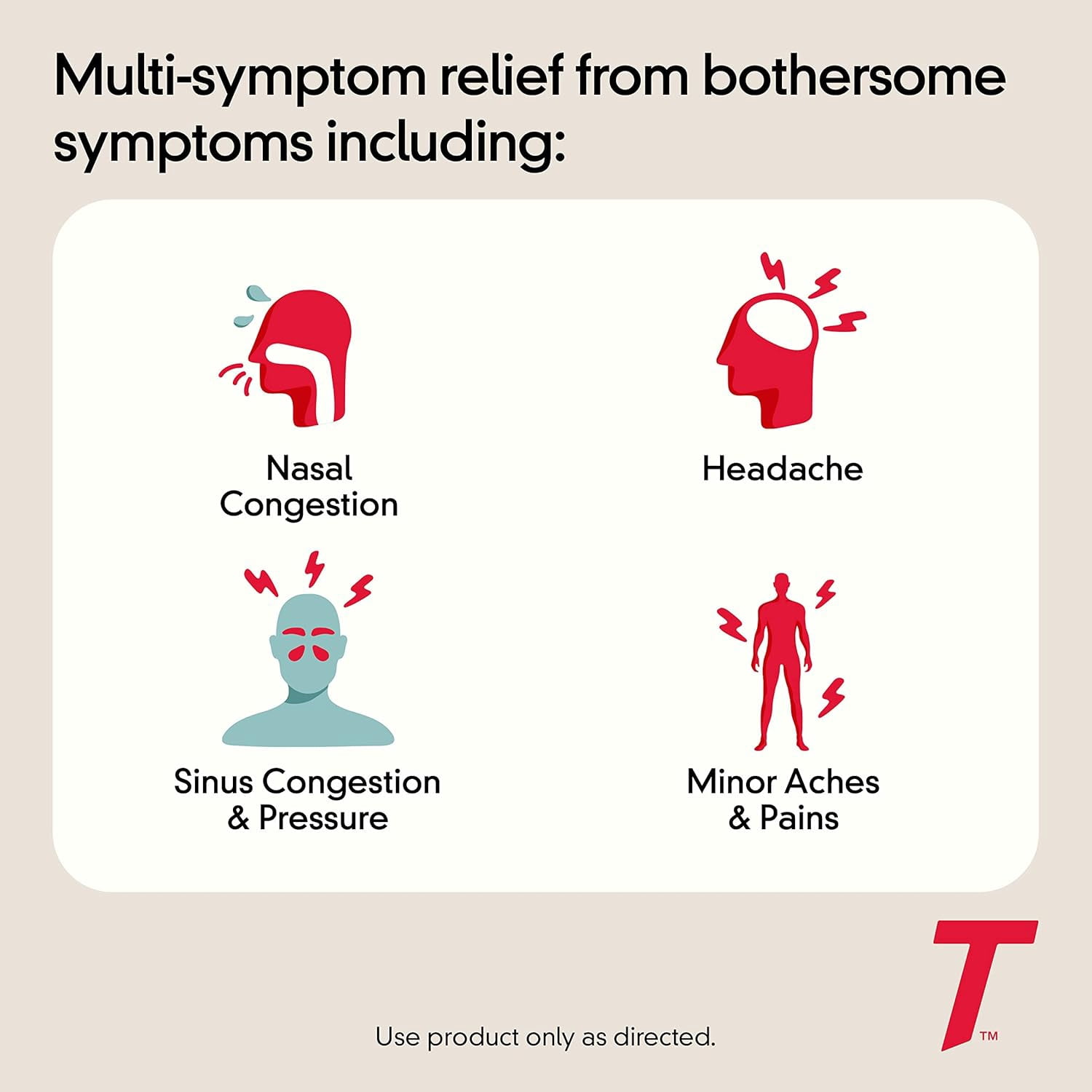 TYLENOL Sinus Congestion & Pain Caplets Daytime 24 Caplets (Pack of 6)
