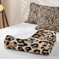 thumbnail image 4 of Erosebridal Brown Cheetah Print Bed Spread Queen for Boys Girls, Leopard Wildlife Queen Coverlet Set, 3pcs, 4 of 7