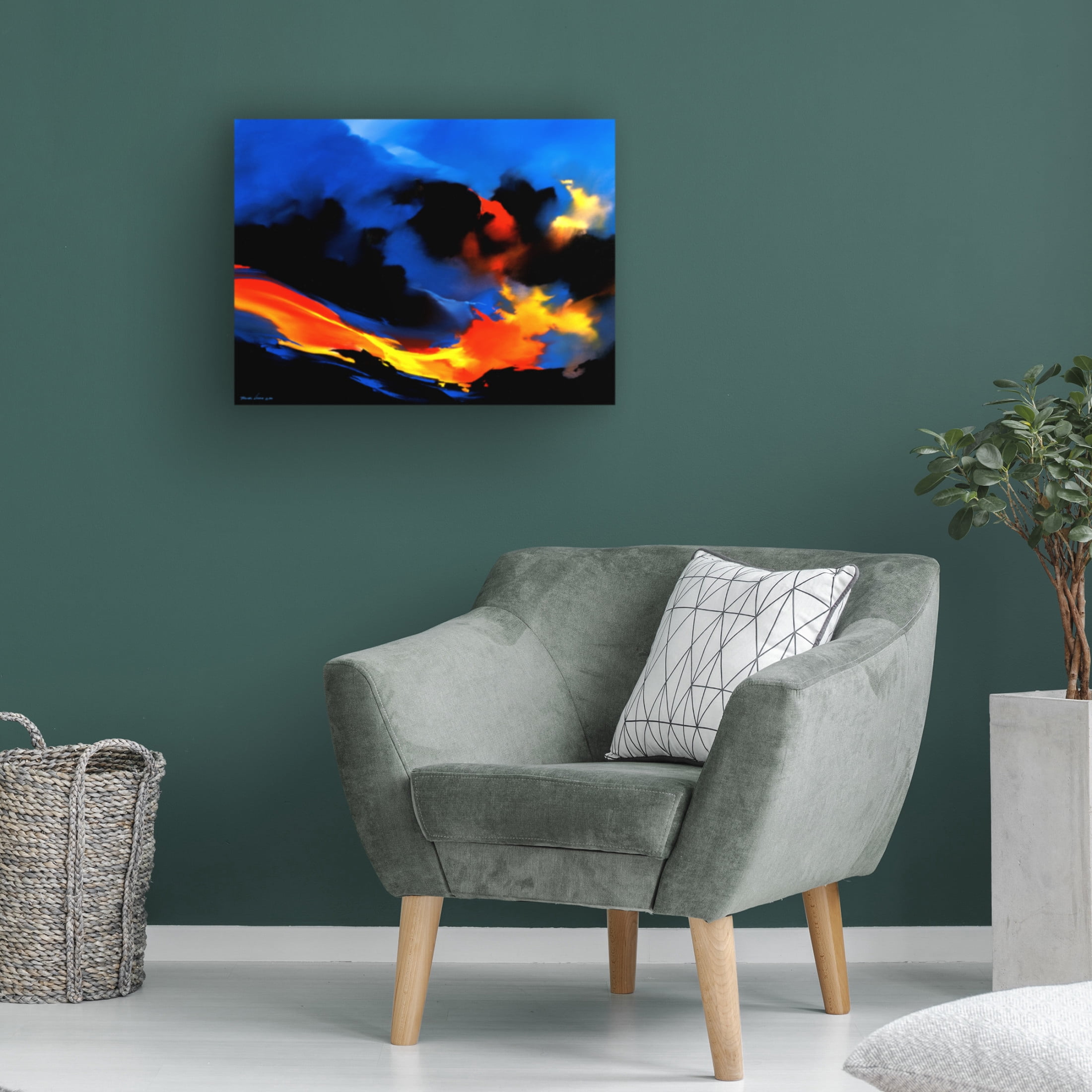Canvas Wall Art - Thomas Leung 'Fire Surf' Wall Art for Living Room, Bedroom, or Office Décor by Trademark Fine Art - 19 x 14 Inches