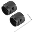 thumbnail image 1 of Uxcell 2PCS Guitar Knobs Metal, Volume Tone Control Dome Knobs 1/4" x 5/8" Potentiometer Knobs with Set Screw, Black, 1 of 7