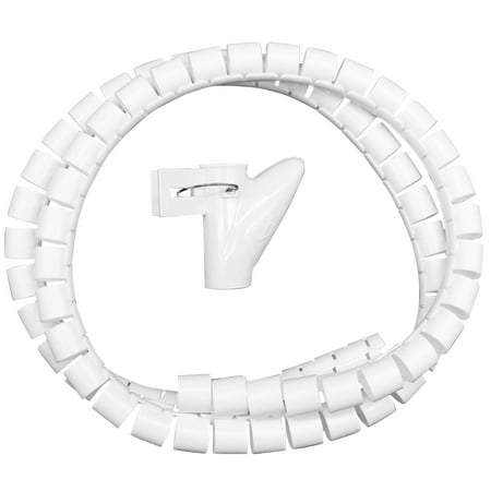New 1\.5/2M Cable Wire Organizer Spiral Tube Cable Winder Cord Flexible Management Wire Storage Pipe White 10mm*2m+clip 10mm