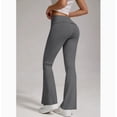 thumbnail image 6 of Women'S Flare Skinny Pants Fold over Leggings Bell Bottom Slim Fit Yoga Pants Y2k Joggers Dark Gray L, 6 of 7