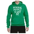 thumbnail image 2 of Normal People Scare Me Humor Unisex Graphic Hoodie Sweatshirt, Kelly, Small, 2 of 3
