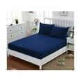thumbnail image 1 of Fitted Sheet 160x200cm With Bonnet 30cm Navy Blue Microfiber, 1 of 5