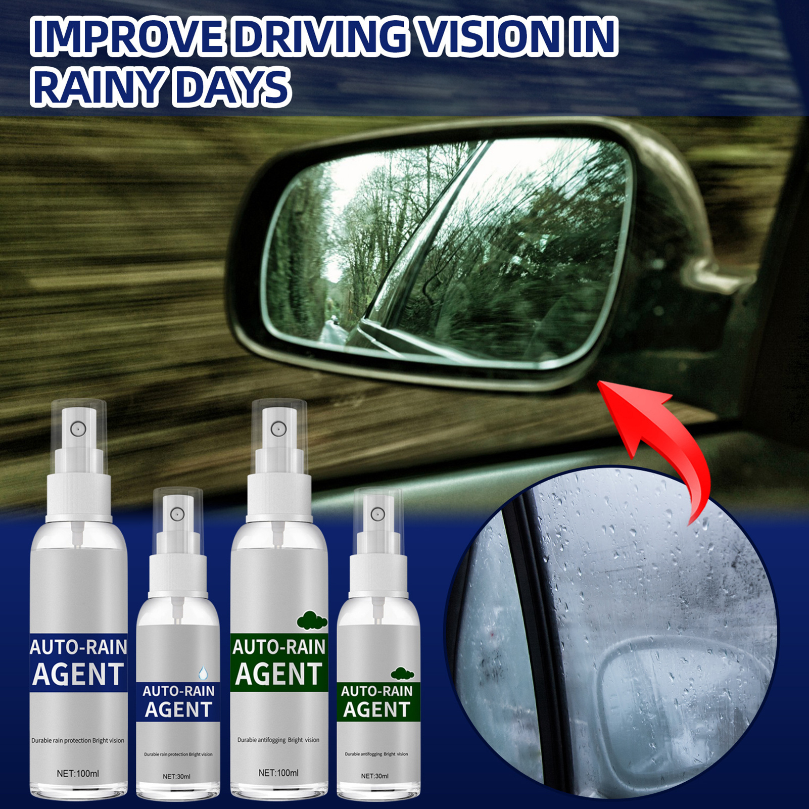 Star Home 30/100ml Defogging Agent Waterproof Antifogging Car Window