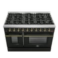 thumbnail image 3 of FORNO Galiano 48-inch Gas Range Black  Antique Brass Design, 8 Burners, 107,000 BTU, Griddle, 6.58 cu.ft. Double Ovens, 3 of 5