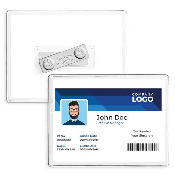 Staples Magnetic Badge Holders Clear 25/Pack 51924