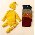 thumbnail image 3 of Styles I Love Unisex Baby Boys Girls Autumn Winter Knitted Long Sleeve Sweater and Pants with Hat 3pcs Cotton Outfit, 3 of 12