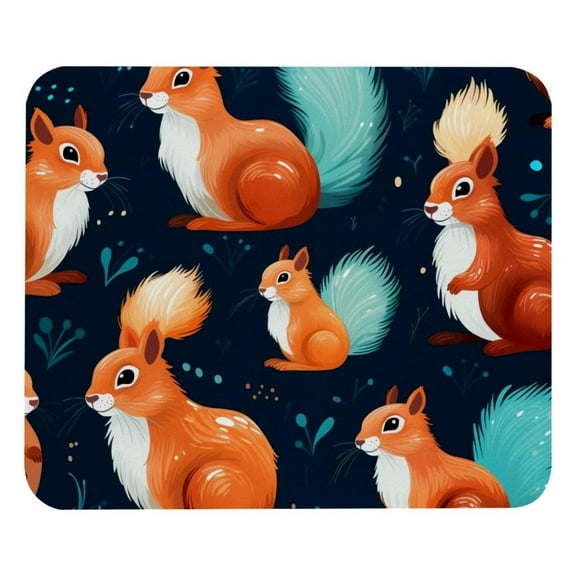 Squirrel Mouse Pad for Wireless Mouse Home Office Desk Laptop with Rubber Base