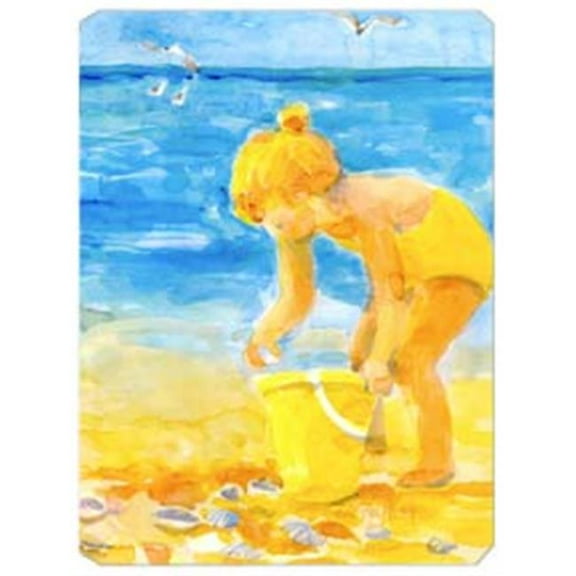 9.5 x 8 in. Little Girl at the beach Mouse Pad, Hot Pad Or Trivet