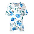 thumbnail image 4 of QETYUW Womens Floral Print Tshirts Plus Size Short Sleeve Shirts Loose Fit V Neck T-Shirts Summer Casual Lightweight Tunic, 4 of 6