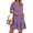 Purple, variant on MOSHU Crew Neck Dresses for Women Short Sleeve Women Dresses Casual Swing Babydoll Midi Dress with Pockets