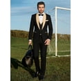 thumbnail image 2 of Men's Slim Fit 3 Piece Suit Set: Shawl Lapel Blazer Jacket, Vest & Pants - Formal Wedding Tuxedo, 2 of 6