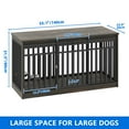 thumbnail image 5 of Dextrus 55" Extra Large Dog Crate Kennel Furniture with 2 Dog Bowl, Sliding Doors for Large Medium Dogs, Heavy Duty Wood TV Stand Dog Cage Table - Black Oak, 5 of 8