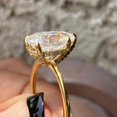 thumbnail image 2 of Cora jewellery 3CT Pear Moissanite Hidden Halo Engagement Ring For Women, 14K Yellow Gold, 2 of 6