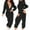 Black, variant on 2024 Warm Sherpa Jumpsuit Women Fuzzy Cat Ear Hooded Pajamas Long Sleeve Adult Onesie Winter Fleece Rompers Sleepwear