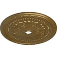 thumbnail image 3 of 31 1/2"OD x 3 5/8"ID x 1 3/4"P Palmetto Ceiling Medallion (Fits Canopies up to 7 5/8"), Hand-Painted Pale Gold, 3 of 5
