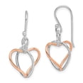 thumbnail image 6 of 925 Sterling Silver & Rose Vermeil Heart Dangle Earrings, 6 of 6