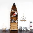 thumbnail image 2 of Aecipl Solid Wood Boat Shelf Decorative Nautical Wall Decor Beach Themed Bookcase Large Wooden 3-Tier Display Shelves for Home Kitchen Bedroom Living Room (45.3" H), 2 of 14