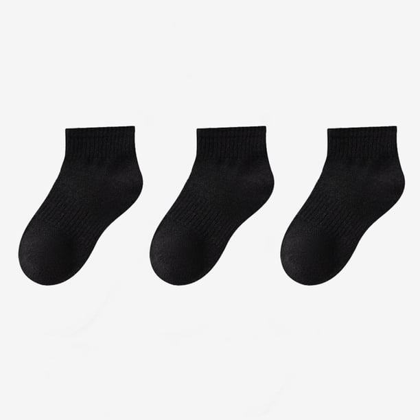 Kids' 3-Pack Cotton Short Tube Socks for Boys and Girls - Soft, Breathable, Moisture-Wicking Sports Socks for Daily Wear and Play