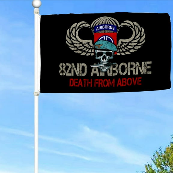 Bayyon 82nd Airborne Division Death from Above Military Flag Banner with Grommets 3x5Feet Man cave Decor