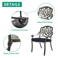thumbnail image 4 of VIVIJASON 9-Piece Outdoor Furniture Dining Set for 8, All-Weather Cast Aluminum Patio Table and Chairs Set with 8 Cushioned Chairs, 64" Large Square Dining Table, 2.2" Umbrella Hole, Navy Blue, 4 of 7