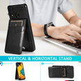 thumbnail image 5 of Asuwish Compatible with Samsung Galaxy A20 A30 Wallet Phone Case Tempered Glass Screen Protector and Wrist Strap Ring RFID Card Holder PU Leather Cell Cover for M10s A 30 20A SM A205G Women Black, 5 of 16