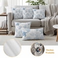 thumbnail image 3 of Blue Grey Coastal Outdoor Pillow Covers, Waterproof Decorative Throw Pillowcases Set of 2, Sea Turtle Nautical Coral Summer Beach Couch Cushion Cases with Zipper for Outside Patio Garden Sofa 18"x18", 3 of 9