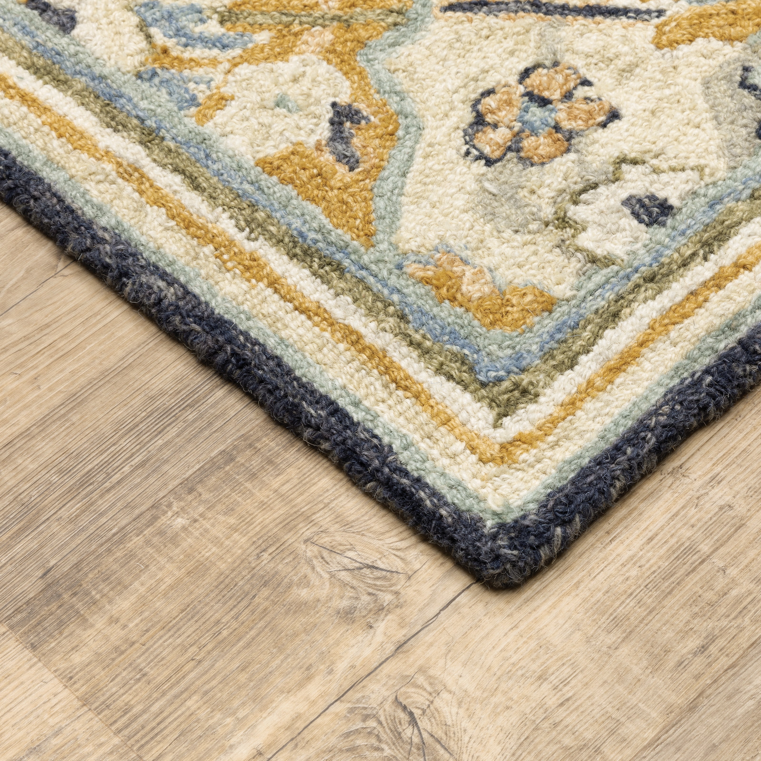 Avalon Home Acadia Floral Medallions Handcrafted Wool Area Rug or Runner