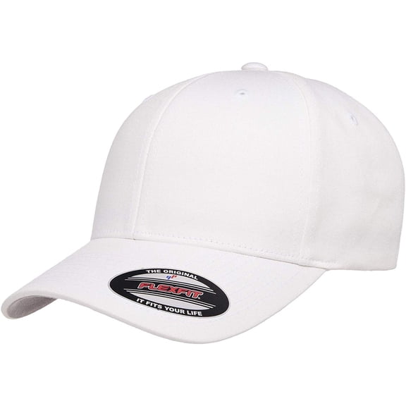 Flexfit Men's Cotton Twill Fitted Cap, White,, White, Size Small/Medium