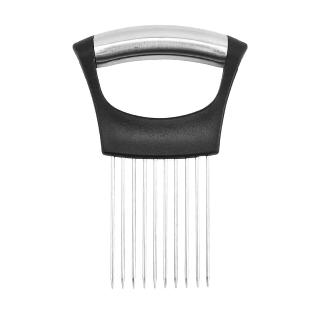 Cortador de cebollas de acero inoxidable con 10 puntas, cortador de verduras manos libres para cebollas, tomates, limones y carne. Herramienta de cocina.