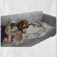 thumbnail image 6 of Northwoods Soft Flannel Fleece Throw Blanket, Happy Smiling Elk Mascot Character Walking in the Forest Cartoon Illustration, Cozy Plush for Indoor and Outdoor Use, 70" x 90", Multicolor, by Ambesonne, 6 of 6