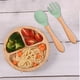 thumbnail image 5 of Hukapapa 4 Uds mango de madera cuchara de silicona tenedor bebé niños tenedor cuchara tenedor de silicona cuchara mango largo tenedor cuchara, 5 of 5