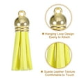 thumbnail image 3 of Uxcell 20Pack 1.5" Leather Tassels Keychain Charm with Gold Cap for DIY, Yellow, 3 of 6