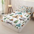 thumbnail image 2 of Homewish Rustic Botanical Pine Tree Zipper Full Size Comforter Sets with Fitted Sheet and 2 Pillowcases,Country Camping Zipper Bedding Set For Boys Kids,Reversible,4-Piece, 2 of 7