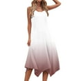 thumbnail image 6 of fheaev Summer Tank Dress for Women Casual Loose Sundress Long Dress Sleeveless Round Neck Below The Knee Dresses A Line Flowy Cover Up Beach Vacation Midi Dress, 6 of 8
