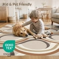 thumbnail image 4 of ODIKA 4'x6' Washable Area Rug Stain Resistant, Low Pile, Easy Care Minimalist Motif Curved Wave Large Brushstroke Abstract Beige Neutral Playful for Dorm Room, Small Living, 4 of 7