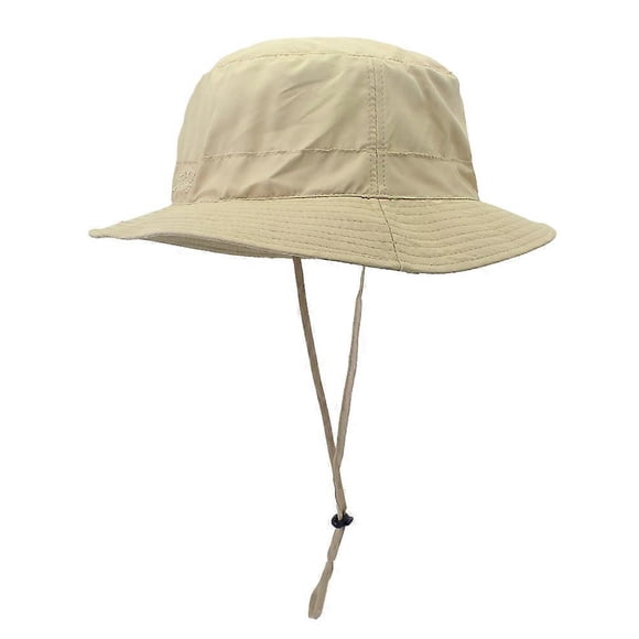 Outdoor UV Protection Bucket Hat with Cord Summer Fisherman Hats with Wide Brim Casual Sunhat for Men Women (Khaki)